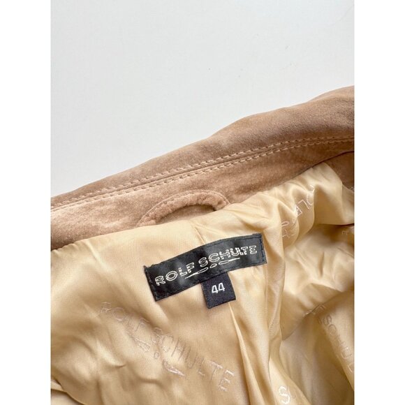 Vintage 00's ROLF SCHULTE Tan Suede Leather Safari Jacket, Size 44/XL - Picture 14 of 16